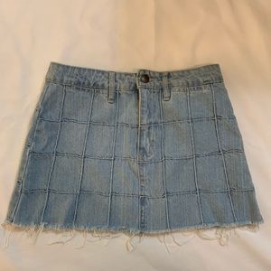 Light Wash Denim/Jean Mini Skirt